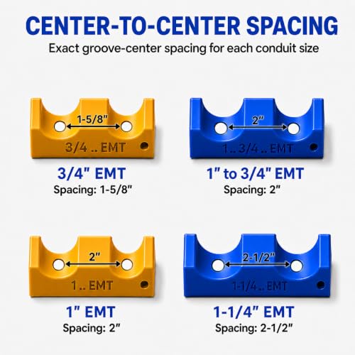 Magnetic Conduit Spacer Set, 4-Piece EMT Pipe Spacing Tool for Electricians