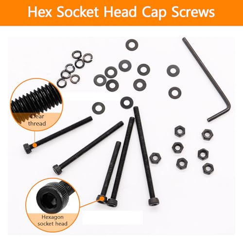 461Pcs M3 Socket Head Screws Metric Screws Bolts Washers Nuts Kit M3 x 30mm, 35mm, 40mm, 45mm, 50mm