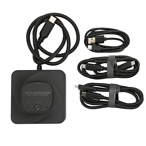 USB 3.0 Switch Selector, 2 in 1 Out USB C Switcher with Power Indicator, Bi Direction Switcher for 2 Computers Share 1 USB Devices