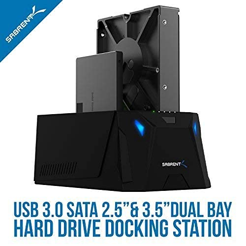 Sabrent USB 3.0 to SATA I/II/III Dual Bay External Hard Drive Docking Station + 2.5-Inch SATA to USB 3.0 Tool-Free Clear External Hard Drive Enclosure