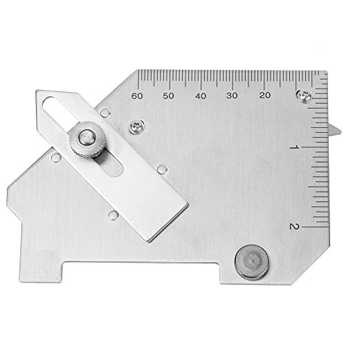 Hyuduo Steel Weld Gauge Sturdy Welding Measure Tool Stainless Steel MG-8 Bridge Welding Gage Seam Inspection Ruler Bridge CAM Welding Gage Weight 192g for Welding Measurement