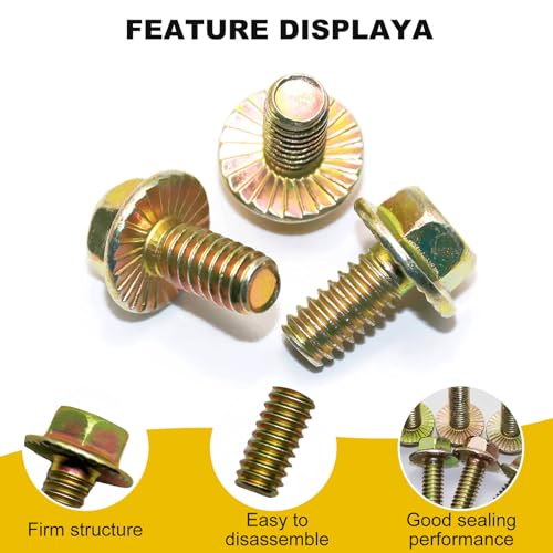 1/2" x 1-1/2" Flange Serrated Hex Bolt by Color Zinc Plated, Alloy Steel,Grade 5.(10pcs Pack) by Metalsuberg 1/2" x 1-1/2" 10pcs 10