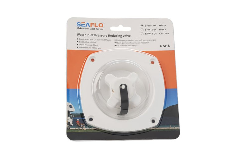 SEAFLO Wall Mount Pressure Regulated Water Inlet (White) White