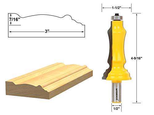 YONICO Router Bits Molding & Casing 3-Inch Door & Window 1/2-Inch Shank 16124 16124 - 3"