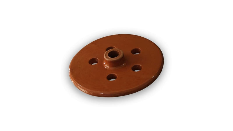 Serazat Handmade Clay Pot Dolma Lid Cover-Terracotta Glazed Grape Leaf Roll Lid Natural Earthenware Weighted Cooking Grill Plate for Dolma Perfect Tool for Stuffed Dishes! (Medium 8.2 in)