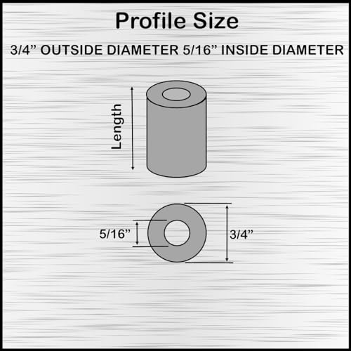 Aluminum Spacer Black 3/4" OD x 5/16" ID x Choose Your Length, Round Spacer Unthreaded Standoff Bushing Plain Finish, Fits Screws Bolts 5/16" or M8 by Metal Spacers Online (1/4" Length, 10 Pack) 1/4" Length