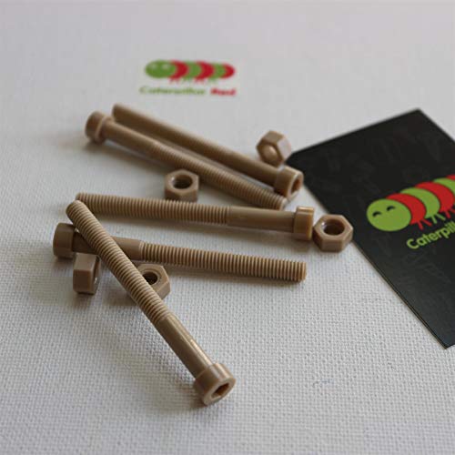 5X Natural PEEK Socket Head Screws & Bolts M6 x 65mm, Nuts & Washers