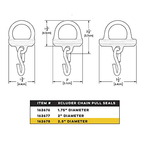 Xcluder Pull Chain Seal for Dock Levelers, 2.5 in, Aluminum