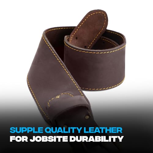 OX 3 Inch Leather Tool Belt - Thick Carpenter Belt For Pouches - XL 3" Belt (XL)