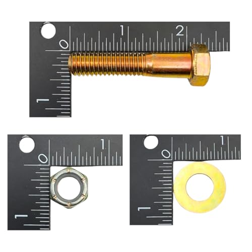 7/16"-14 x 2 Grade 8 Bolts (10-Pack) – Heavy-Duty Hex Bolts Includes Flat Washers & Nylon Lock Nuts – High-Strength SAE J429 Anti-Vibration 2.0" Coarse Thread Bolts 10 Bolts, Washers, Nuts