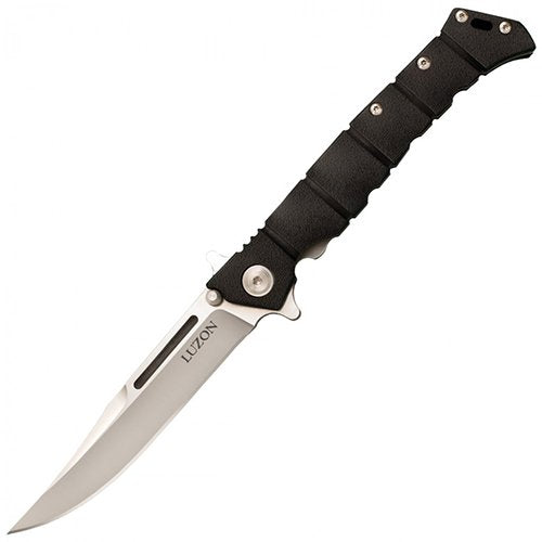 COLD STEEL Medium Luzon 4" 8Cr13MoV Razor-Sharp Clip Point Blade 5" GFN Handle Tactical EDC Folding Knife w/Leaf-Spring Lock Black Boxed