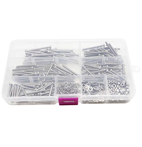 400pcs M3 Pan Head Phillips Machine Screws Nuts Washers Assortment Kit, 304 Stainless Steel,M3 x 20mm/ 25mm/ 30mm/ 35mm/ 40mm