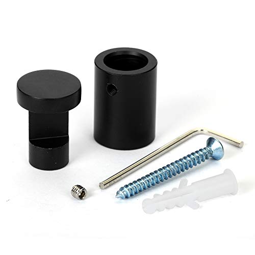 TOPNIKE Side Clamp Standoffs 3/4" x 1" Black Aluminum, Edge Grip for Glass, Burglarproof Sign, Hardware for Acrylic, PVC, Glass Panel With 2pcs Spacers, Pack of 4