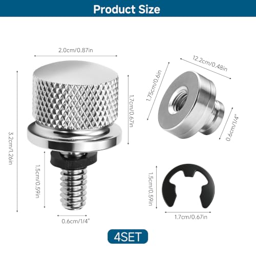 M6 Seat Bolt Nut Kit, Compatible with Multiple Harley Models 4 Set 4SET
