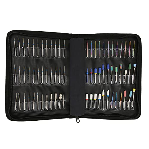 Nail Bit Storage Bag,Large Capacity Dustproof Nails Bit Set Bag,Portable Multifunctional Nail Kit Bag for Professional Nail Art Pens, Nail Brush,Nail Tools