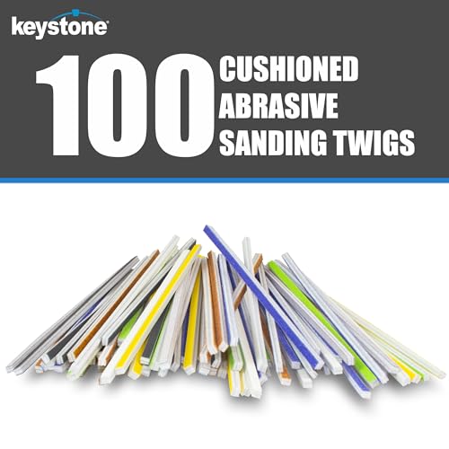 Keystone Sanding Twigs or Sticks Ideal for Woodworking Hobby Arts Crafts Models Mixed Grits and Lengths Cushioned Abrasive (121 Piece Detail Sanding Kit) 121 Piece Detail Sanding Kit