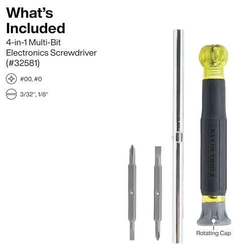 Klein Tools 32500SDKIT Multi-Bit Screwdriver and Nut Driver Set with Cushion-Grip Handles, Includes Stubby, 11-in-1, and 4-in-1 Electronics Drivers 3-Piece Set
