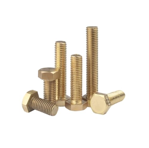 M8 x 16mm Brass Hex Head Bolts - 10 Pieces, External Hex Thread Screws for Appliances, Furniture, DIY Projects, Machinery Repair M8*16mm