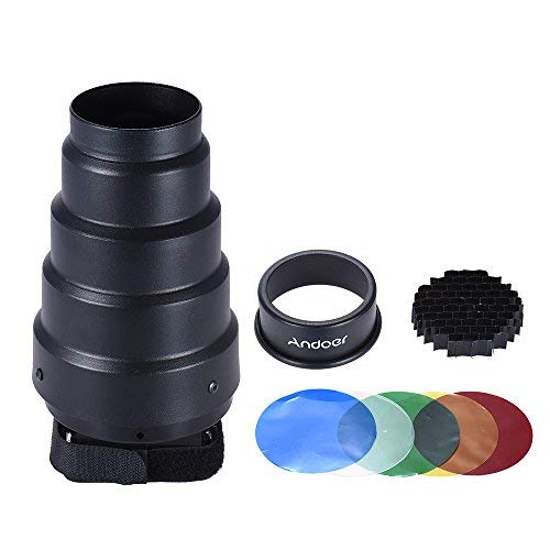 Andoer Conical Snoot with Grid & Filters for YongNuo & Godox On-Camera Flash Speedlite # 2