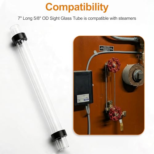 7-Inch Steam Boiler Sight Glass Tube, 5/8-Inch OD 7" Lx5/8"ODx3/8" ID