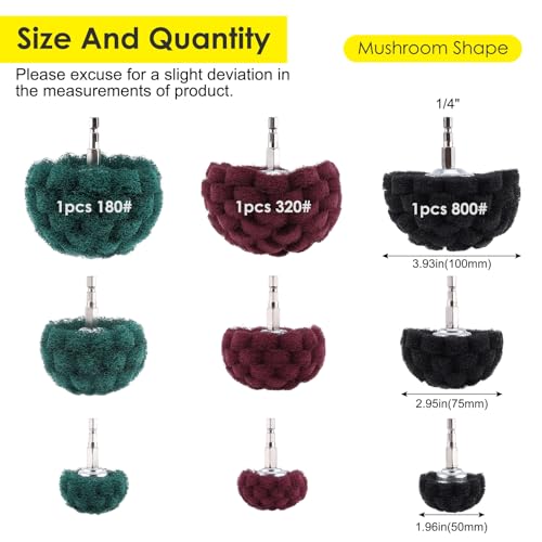 9 PCS Non Woven Abrasive Buffing Polishing Wheel Drill Attachment Set