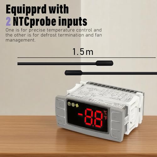 XR03CX-4N0F1 Temperature Controller ,120V/50-60HZ Digital Thermostat Controller Fit for Dixell Programmable Refrigerators/Freezers,Normal Temperature Refrigerating Units Compressor Refrigerators XR03CX-4N0F1