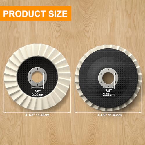 BURMONG Wool Polishing Wheel & Compound Kit – 5 Buffing Wheels (4-1/2" x 7/8") + 3 Polishing Compound–Felt Flap Disc for Angle Grinder – Multi-Surface Buffing for Metal, Wood & Automotive (10) 10
