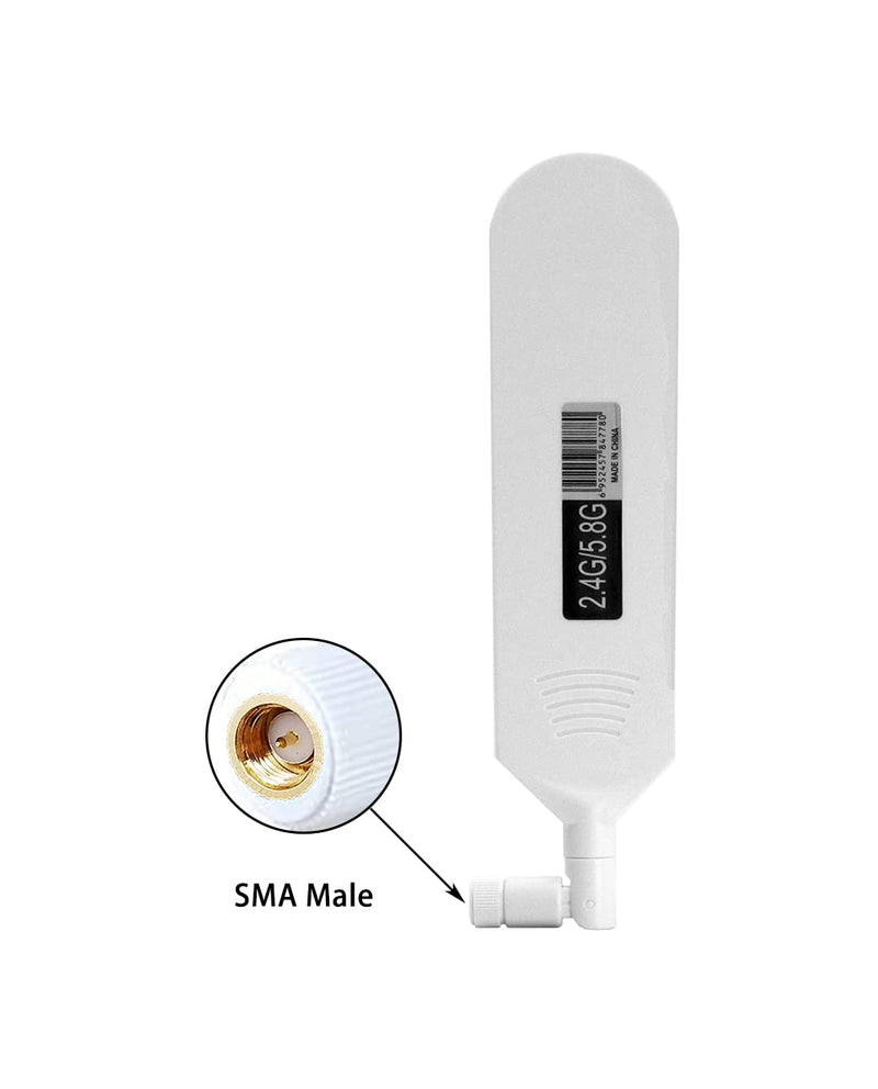 Dual Band WiFi 2.4GHz 5.8GHz Antenna 18dBi High Gain Omnidirectional Glue Stick Antenna SMA Male Connector for WiFi Router Wireless Network Card (White, 1pcs)