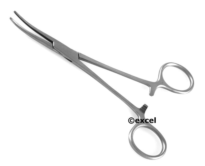 Crile Forceps Curved Serrated Jaws Hemostat Clamps (available sizes 5.5" / 6.25") - SurgicalExcel (6.25" (Crile Rankin)) 6.25" (Crile Rankin)