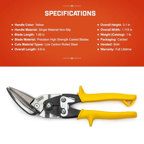Crescent Wiss 9-4/5" Offset Straight Aviation Snips | M8OS