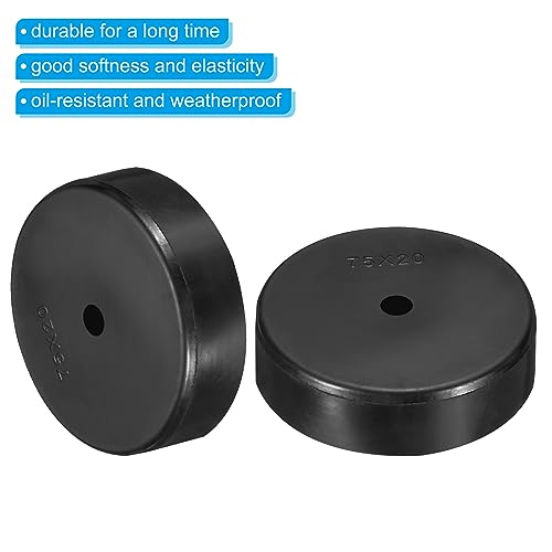PATIKIL Multi Purpose Rubber Spacer, 4 Pcs 3"OD 0.3"ID 0.8"Thick Neoprene Round Anti-Vibration Isolation Pads Isolator Rubber Bushings Spacer Washer for HVAC Bolts Car Accessories 3" OD x 5/16" ID x 0.8"