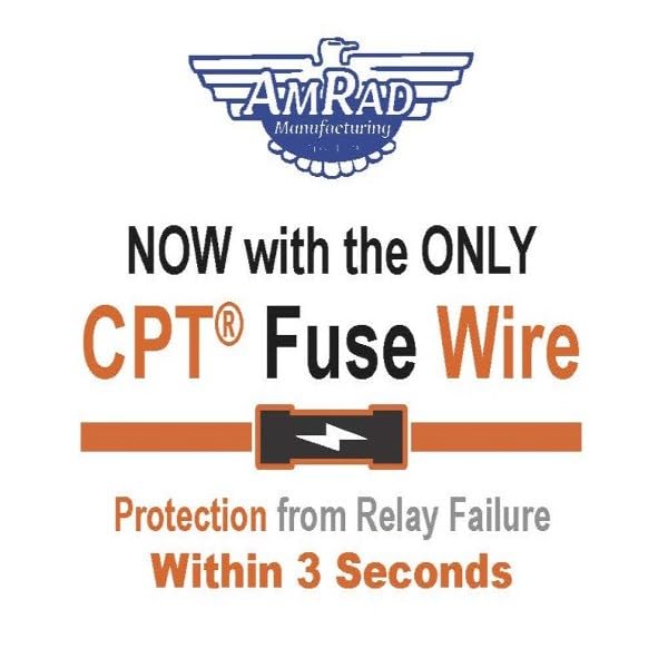 50 + 5 uf/Mfd Round Dual Universal Capacitor • AmRad USA2237 - Used for 370 or 440 VAC, Made in the U.S.A.