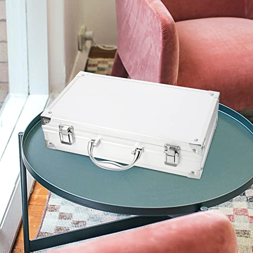 DOITOOL Aluminum Tool Case Tool Chest, Portable Box with Padded Foam, Metal Briefcase Box Lockable Storage Toolbox for Measurement Instruments (30 x 17 x 7.8cm, Sliver) 30x18x7.8cm Silver