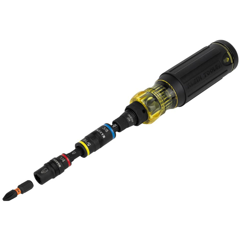  [AUSTRALIA] - Klein Tools 32517HD KNECT 17-in-1 Impact-Rated Hybrid Screwdriver/Nut Driver, Magnetic, Flip Socket, 11 Bits, 3 Nut Drivers, Bit Holder, Square Adapter