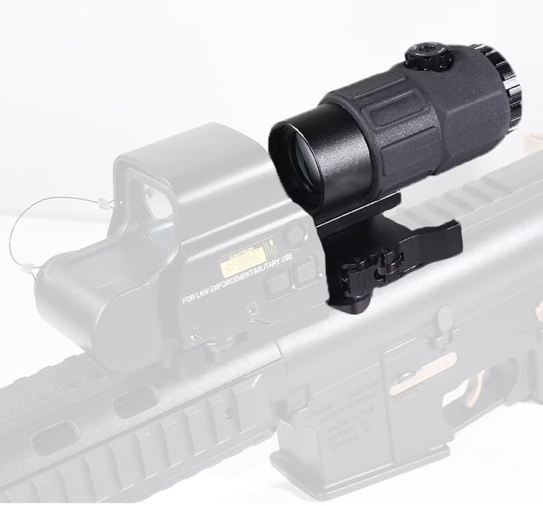 4X Magnifier G3Sight Scope Airsoft with Switch to Side QD Mount for 20mm Rail Apply for Red dot Zooms with 3X of Power Shockproof (Black - 4X Sight Scope)
