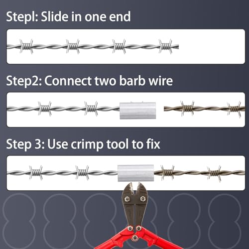 100 Pcs Barbed Wire Crimp Sleeves 2-3 for 12.5 Ga, 18 mm 100