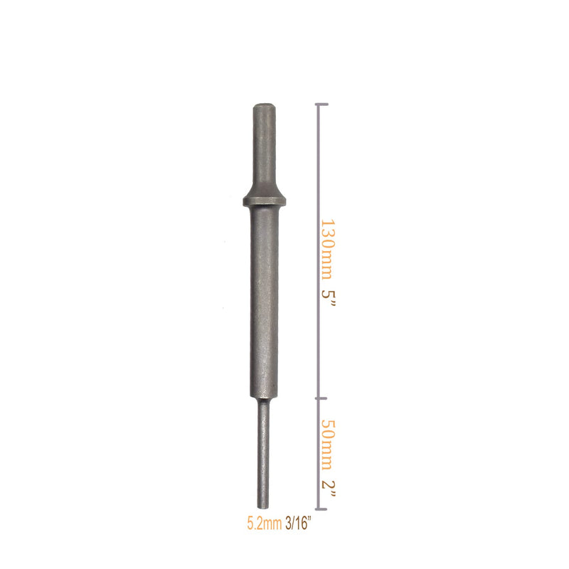 7" (177mm) Extra Long .401" Air Hammer Drift Punch Set 3/16" to 1/2" Punches Bits Compatible with ATD-5736