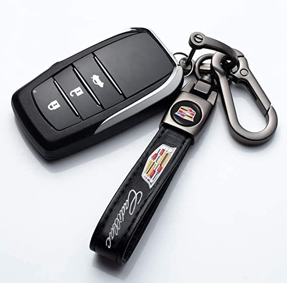 Genuine Leather Car Keychain Keyring Keychain Accessories Family Present(Black) Black-04