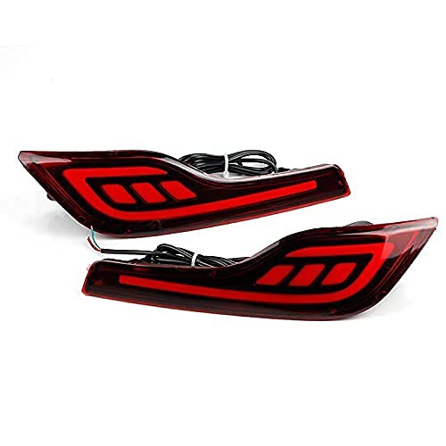 Red LED Rear Bumper Reflectors Fog Brake Rear bumper lights Tail Light Lamps Kit for 2019 2018 2017 Honda CRV CR-V Accessories (Two Functions)