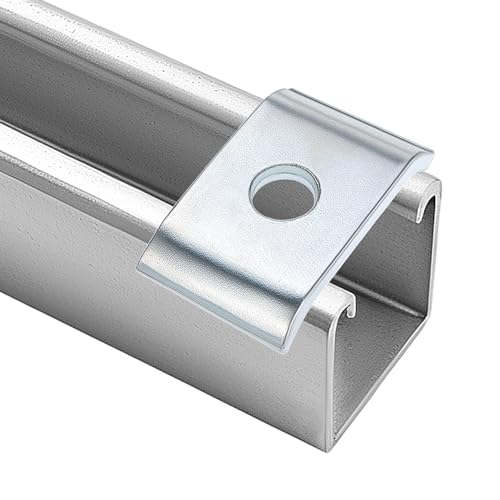 QWORK Strut Channel Washer, 10-Pack 1/2" Bolt Saddle Washer Plate Fastener for 1-5/8" Channel, 3/16" Thick Low Carbon Steel, Electrogalvanized Finish