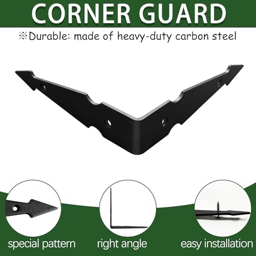 Farmhouse Metal Corner Brackets Decorative Wood Table 6.1" Matte Black Corner Protectors for Retro Industrial Wood Dresser Nightstand TV Stand Bed Frame(Height:1.3") 4Pcs Height:1.3" Length:6.1"