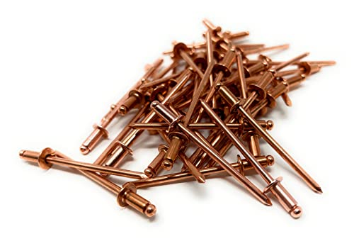 Metal Magery 100 Copper Pop Rivets 1/8" Diameter Mandrel Blind Rivets Dome Head 4-2 (1/8" Grip Range) Qty 100