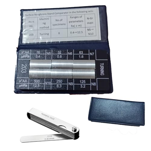 6Pcs Turning Surface Roughness Comparators,Roughness Test Block Ra0.05-12.5mm Microfinish Comparato Set for Lathe Machinery Manufactur Teach (6pcs Turning Surface Roughness comparators) 6pcs Turning surface roughness comparators