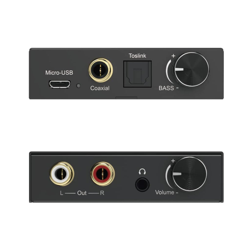 TEC TDACVT-01 Digital-to-Analog Audio Converter (DAC) with Volume Control – Supports 192kHz/24bit, Optical (SPDIF) & Coaxial Input to RCA & 3.5mm Output, Hi-Fi Home Audio Adapter