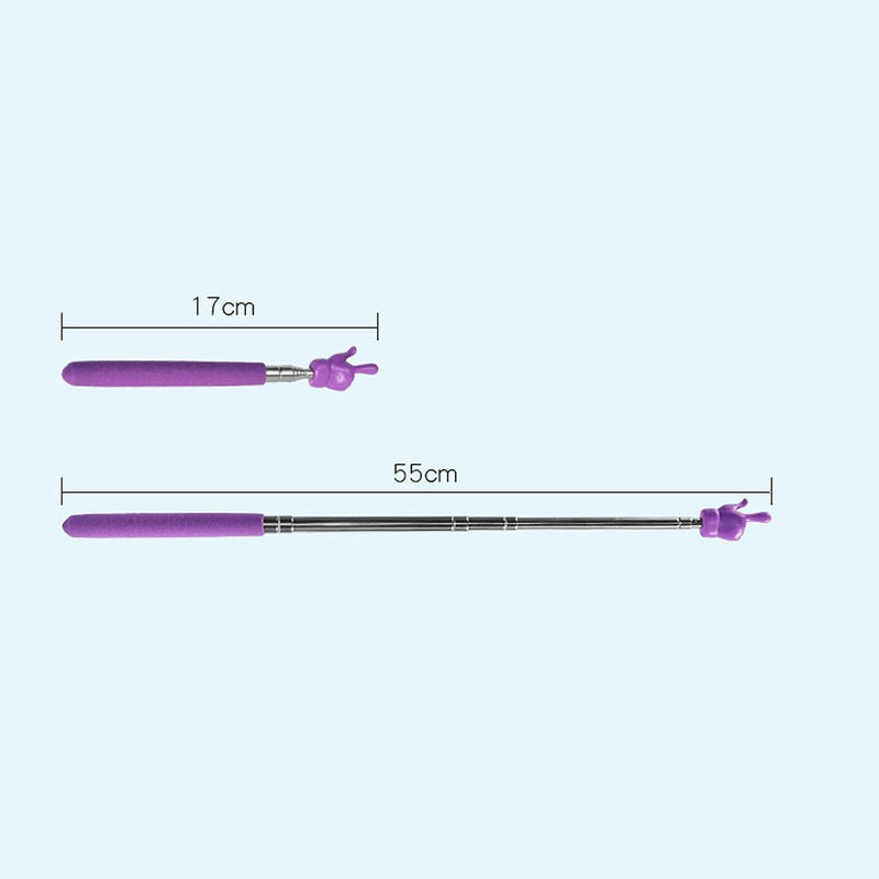 Telescopic Teaching Hand Pointer, Pointer for Classroom 21.6 Inch Extended Length, Retractable Classroom Whiteboard Pointero Classroom Supplies for Elementary School Kindergarten Teacher（ Black）