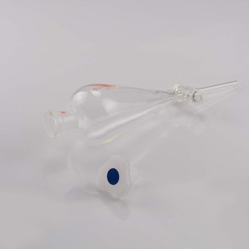 stonylab Borosilicate Glass 125 ml Heavy Wall Conical Separatory Funnel with 19/26 Joints and PTFE Stopcock, 125 ml 125.0 milliliters 1 Sep-Funnel-Glass-1PK-125mL