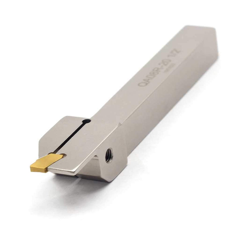 OSCARBIDE 1/2"x1/2"Indexable Parting Grooving Holder,QA08R-20 Heavy Duty Nickel Plated Right -Hand Lathe Cut Off Tool with Carbide Insert GTN-2, 1 Piece