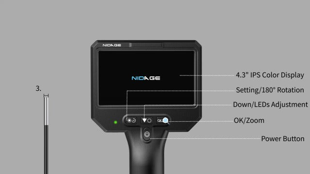 3.9mm Endoscope Camera with Light, 1920P HD Borescope Inspection Cam