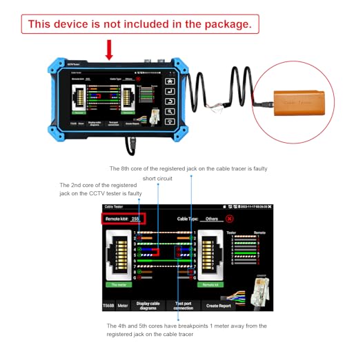 Cable Tester Map Remote No.255 for WANLUTECH OTDR CCTV Tester