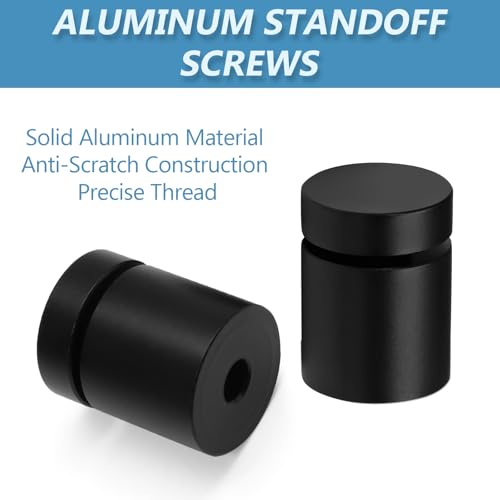 Luomorgo Aluminum Standoff Screws, 1/2" x 1/2", Black, 12 Pcs 1/2" x 1/2"